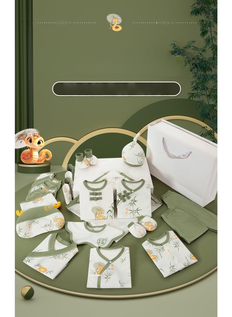 MIXDE 23 pieces of baby clothes gift box, newborn summer newborn set, newborn pure cotton baby meeting gift supplies, full moon - Image 3
